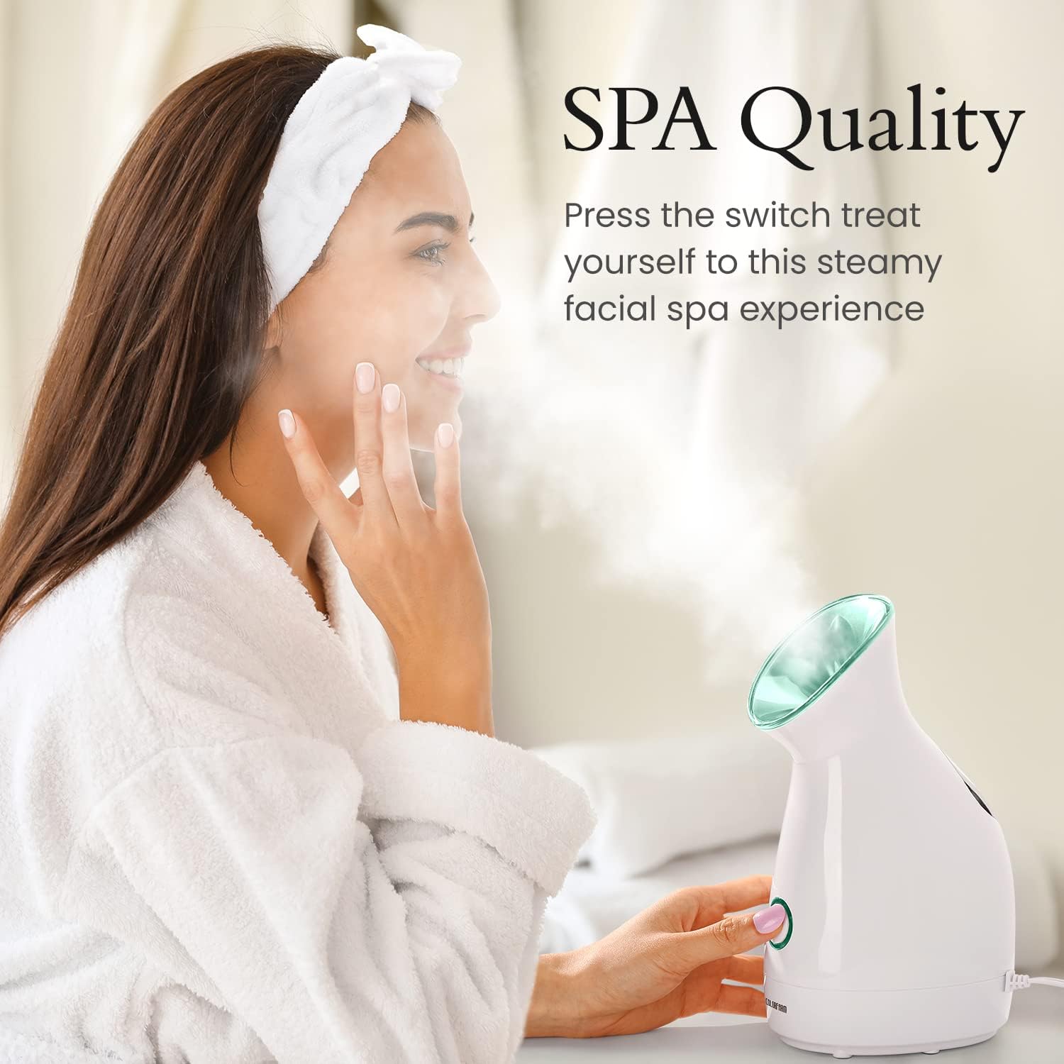 Facial Steamer Nano Ionic Hot Mist Face Steamer Home Sauna SPA Face Humidifier Atomizer for Women Men Moisturizing Unclogs Pores Spa Quality