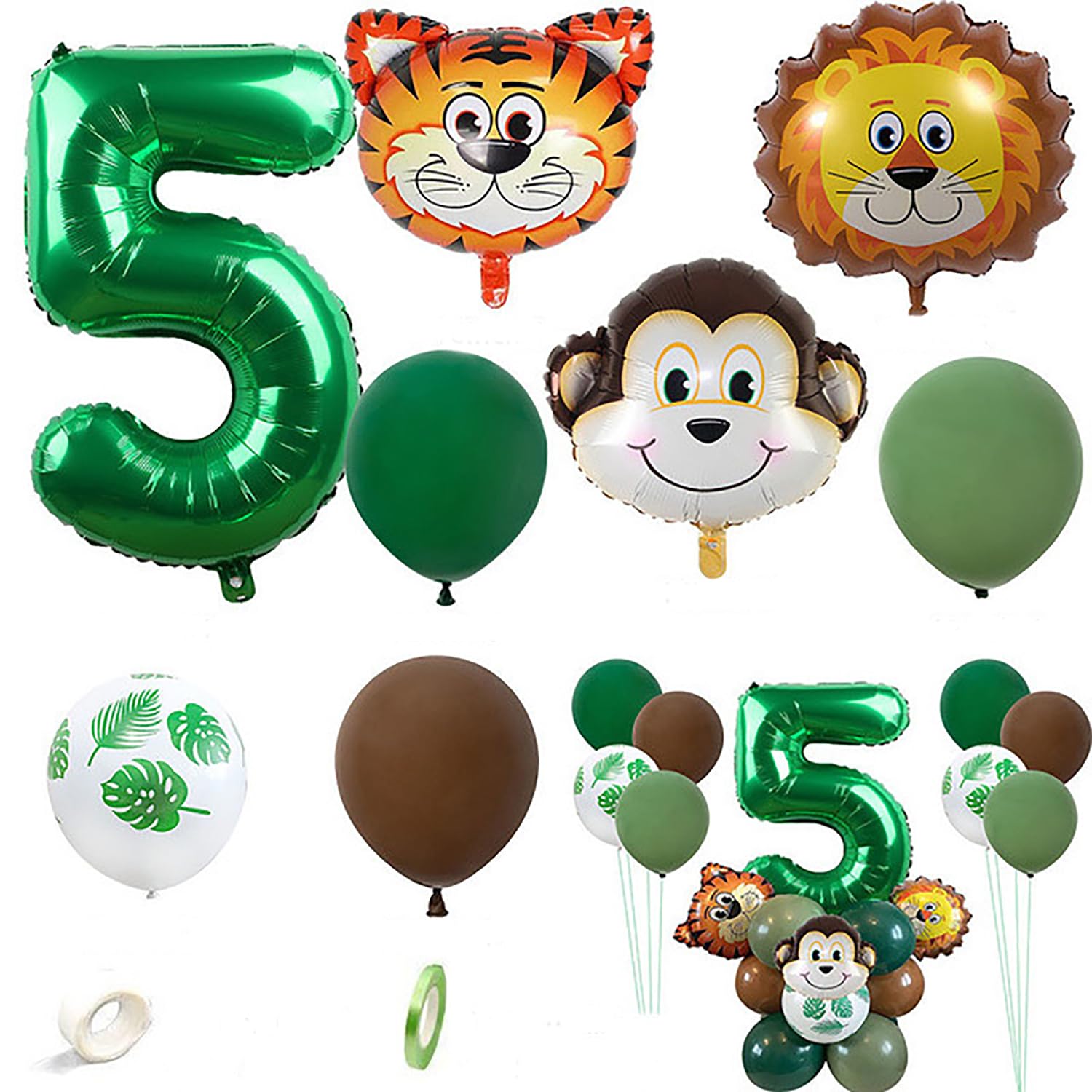 Birthday Balloon Decorations Jungle Safari Animal Pattern Balloons Jungle Theme Party Supplies, Wild Safari Zoo Jungle Theme Birthday Party (5)