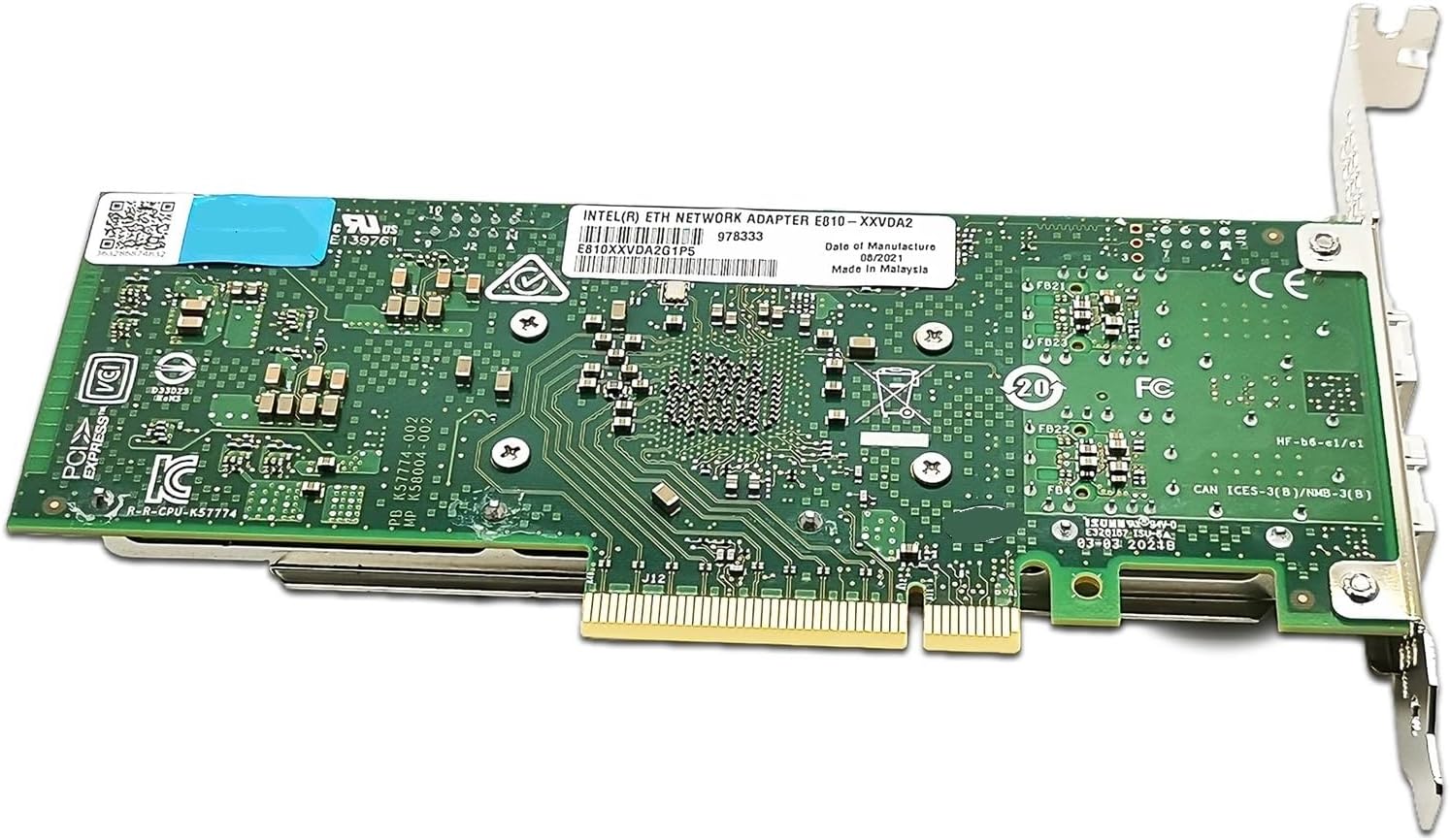 25GbE Ethernet Network Adapter E810-XXVDA2 Dual SFP28 Port Pcie 4.0 x8, 10/25G Network Card(NIC) Support Windows,Linux