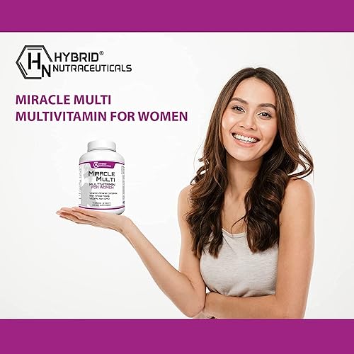 Miniatura 8 de Hybrid Nutraceuticals MiracleMulti Multivitamínico para mujer con probióticos, biotina, ácido fólico, enzimas + mezcla de frutas y verduras, apoyo