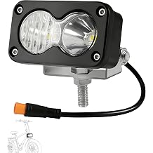 Electric Bike Headlight 20W 6000-6500K White High Beam for Ridstar Q20 | Waterproof 3-Pin Plug & Play, Mount Bracket Included, Compatible with Ridstar Q20/Q20 Lite/Q20 Pro, Ebike, Motorcycle & ATV