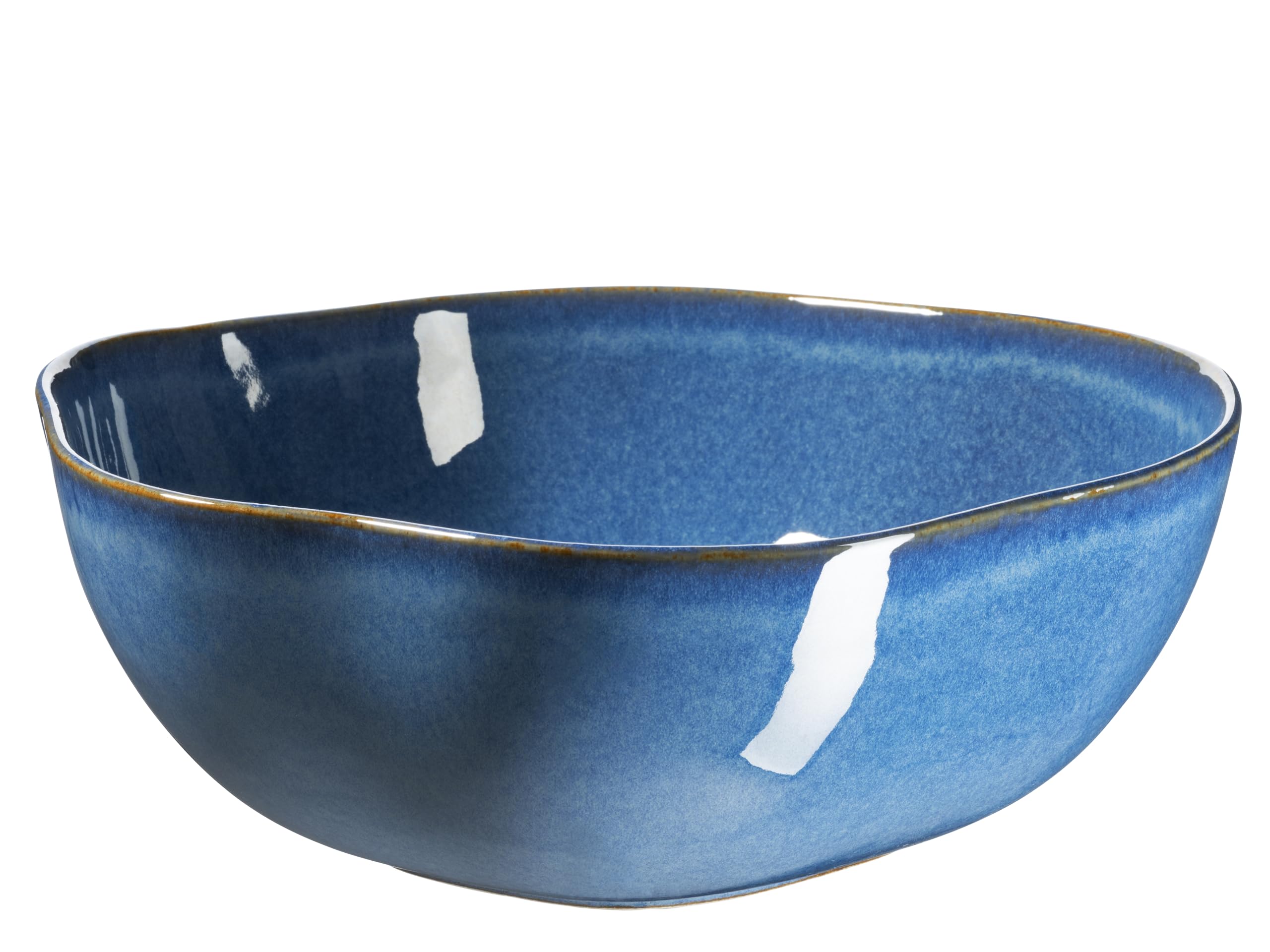 Mäser Blau Serie Cordelia, Salatschüssel Aus Hochwertigem Steinzeug, Unregelmäßige Geschirr Formen; Steinzeug, Sand