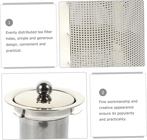 Miniatura 3 de KICHOUSE Filtro de mango de café de repuesto de malla con tapas en L accesorios sueltos tetera de té difusor de olla con empinador fino de acero