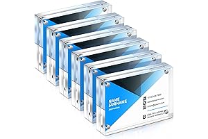 6 Pack Premium Magnetic Acrylic Picture Frames 2x3 with Double Sided Visible Display
