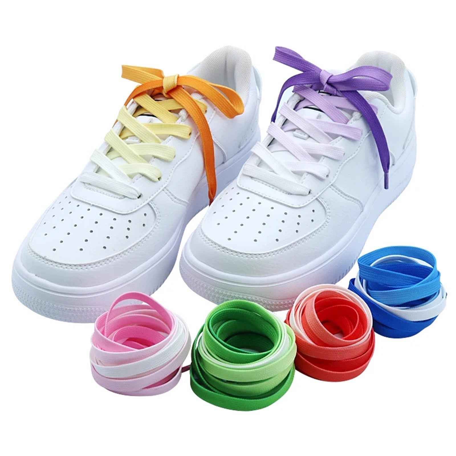 5 Paar bunte Seidenschnürsenkel Candy Gradient Party Camping Stiefel Schnürsenkel Für Sneaker