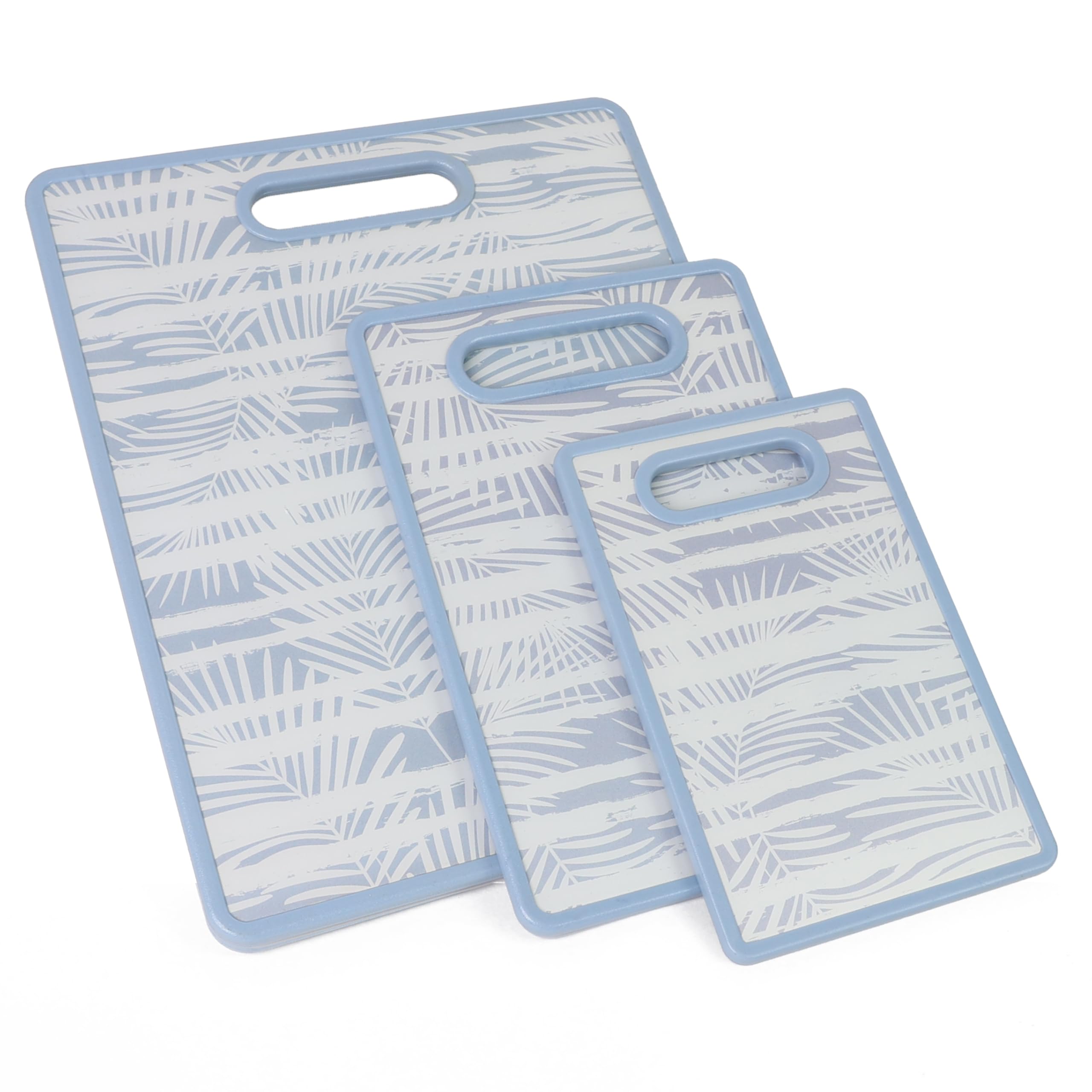 Divchi Blue Chopping Board Set Of Plastic Cutting Board With Easy Grip Handle, Chopping Boards Set For Meat, Cheese, Bread, Vegetables (Blue) Size 3