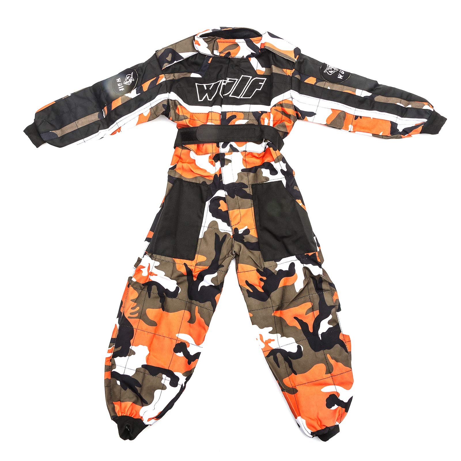 Wulfsport Wulf Cub Kids Quad Overall Racing Jump Suit Camo Design (Small, Orange)