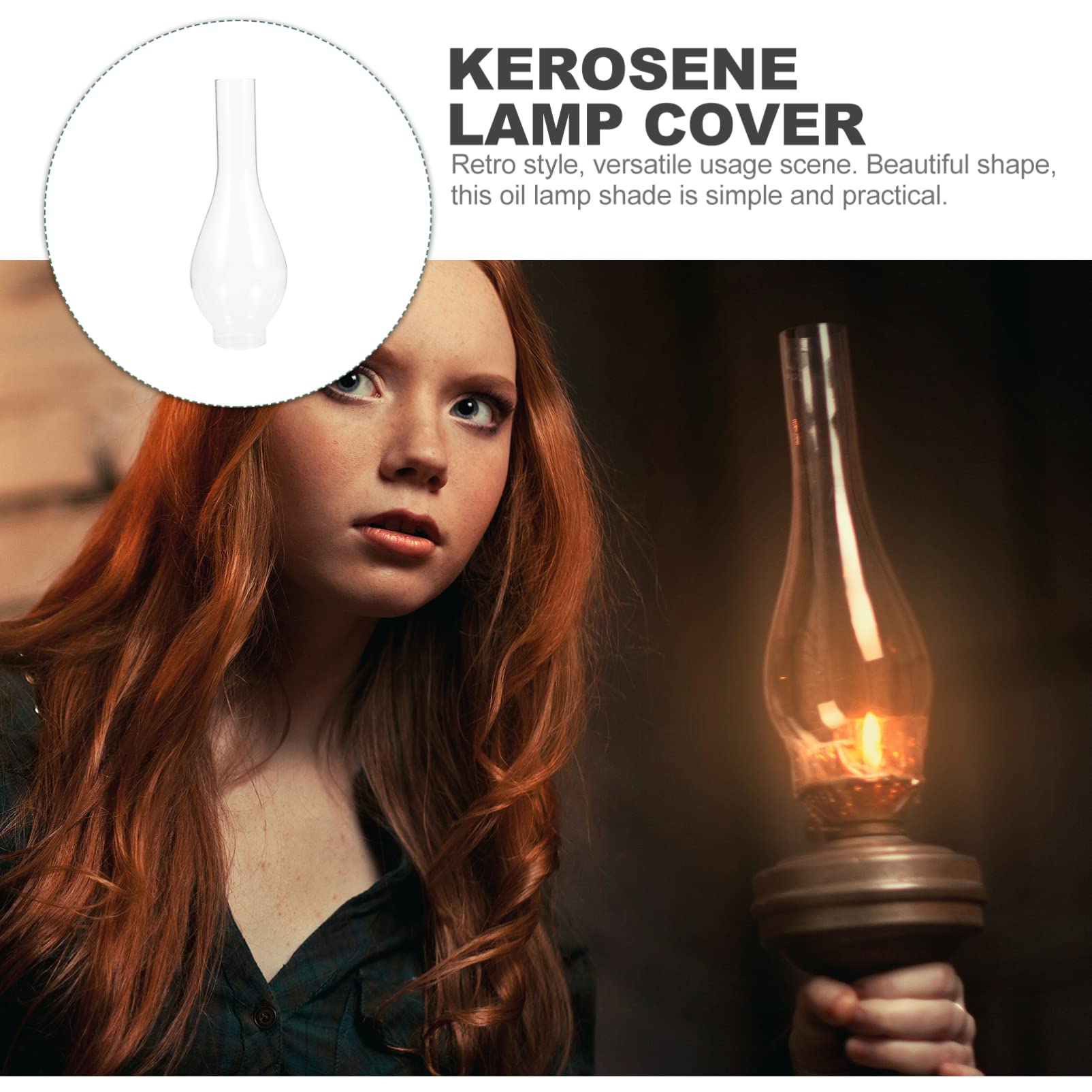 Sewroro Glass Lamp Chimney Replacement Kerosene Lampshade Clear Chimney Glass Candle Shade Tall Transparent Suitable for 38 Hole Lamp Holder - Image 3
