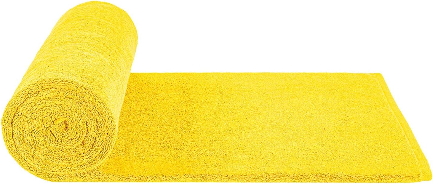 2 Washcloths, 2 Hand Towels, 2 Bath Towels, Soft & Absorbent 600 GSM Premium Hotel & Spa Quality 6 Piece Genuine Turkish Cotton Bathroom Towel Set, Aqua Blue (40x80 Bath Sheet, Yellow)