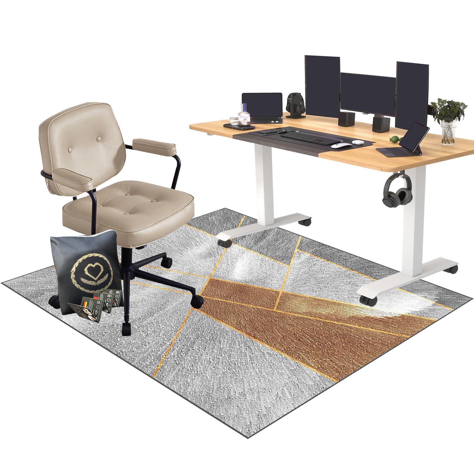 CCTSA 90 x 120 cm Office Chair Mat for Carpeted and Hard Floor | Multi-Purpose Carpet Protector | Gaming Chair Mat | Anti-Slip Low Pile Carpet Mats for Home Office | Floor Protectors for Chairs