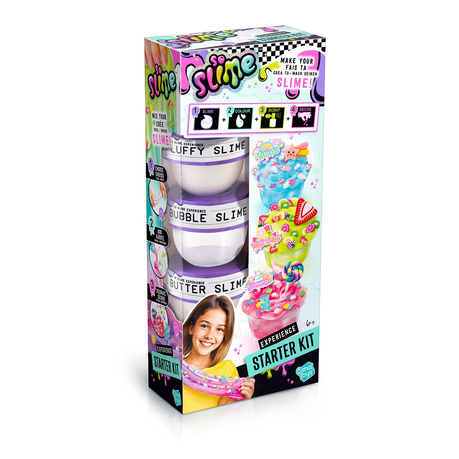 Canal Toys – So Slime Experience Starter Kit – Elige tu Textura, Fragancia, decoración – Idea de Regalo Infantil de 6 años – Ocio Creativo – Imaginación – SSC410