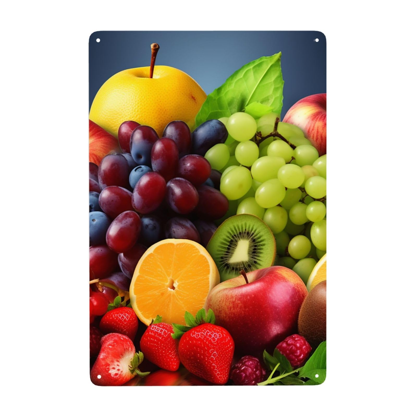 Fodpand White Vintage Tin Signs Metal Retro Wall Art Decor - Wall Hanging Decorative Plaque 8X12 Inch, Fruits Metal Signs For Home Yoga Cafes, Funny Metal Poster For Gifts