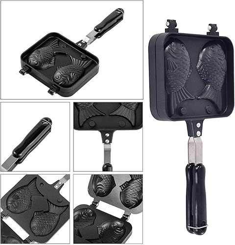 Miniatura 3 de Moldes japoneses para hacer waffles Taiyaki, moldes de aluminio antiadherentes para tartas en forma de pescado para hornear en el hogar molde de