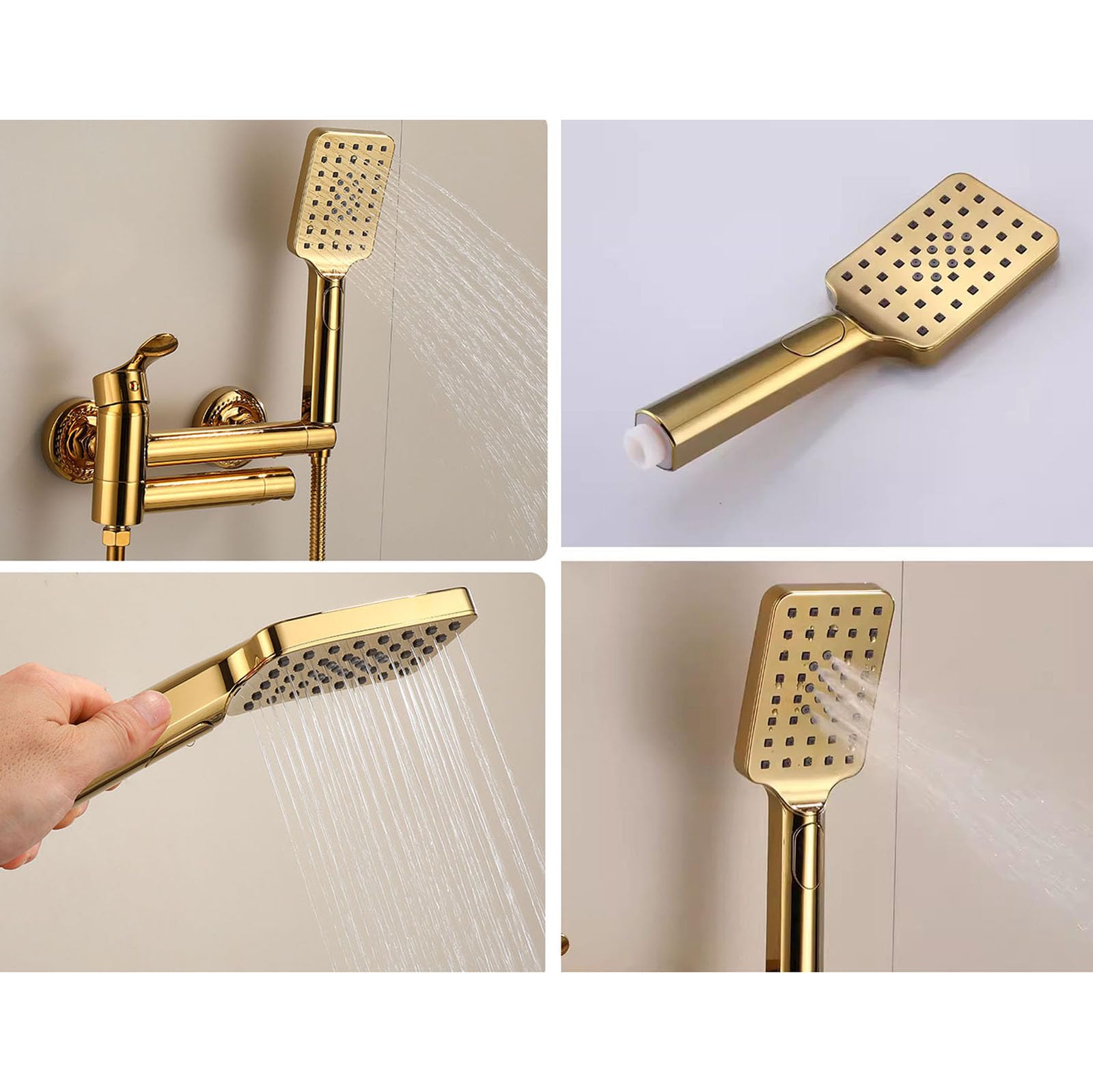 Bateria Prysznicowa Ścienna Bateria Wannowa Ścienna Ciepła I Zimna G1/2 Przyłącze Bateria Łazienkowa Z Prysznicem