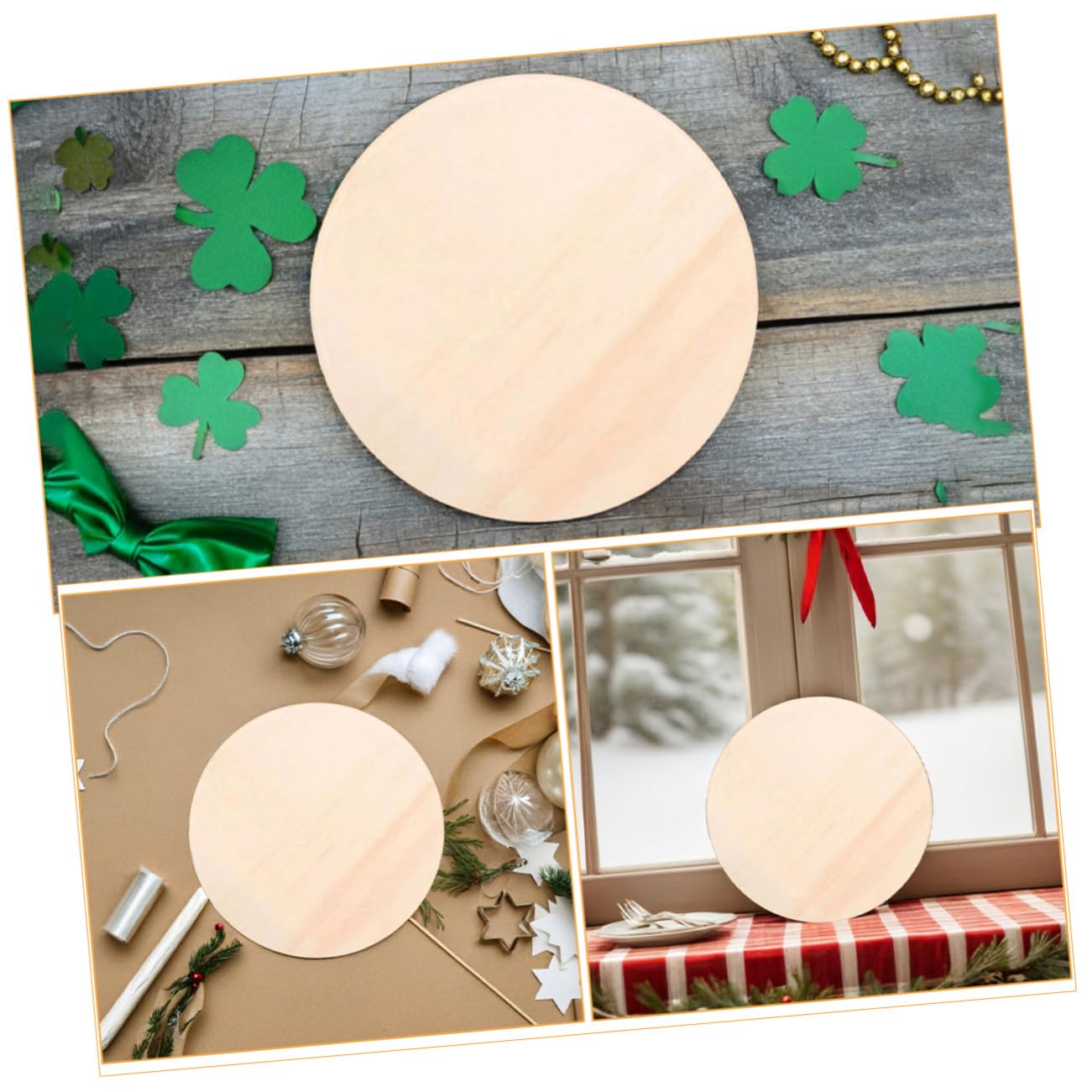 STOBAZA 15 piezas Discos de Madera Redondos sin Acabado para Manualidades DIY Pintura Grabado Decoración Rústica para Fiesta Navideña y Hogar