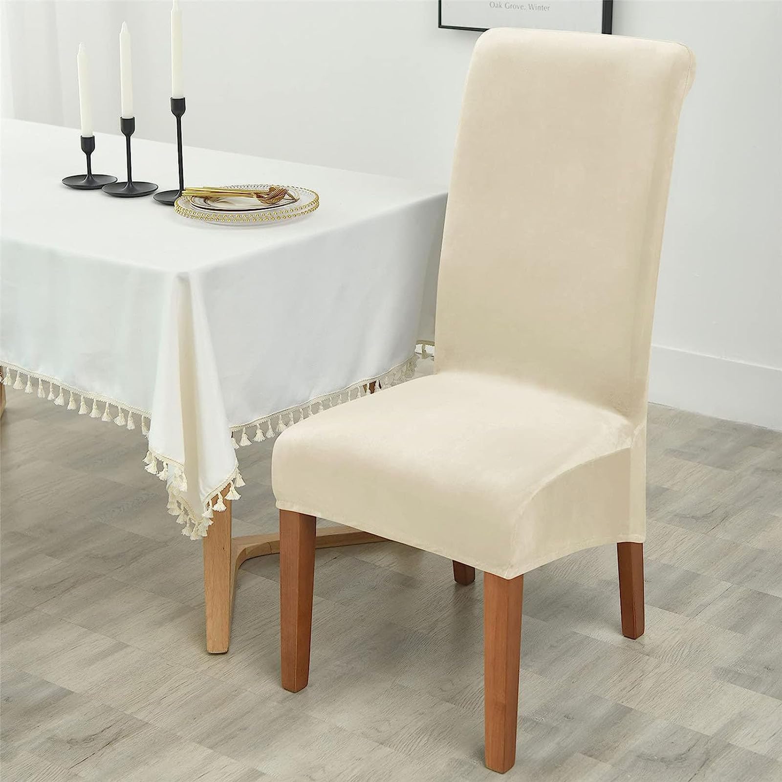 Leomix Coprisedili con Schienale Alto Fodera per Sedia in Tessuto Elasticizzato in Spandex, coprisedili Rimovibili Lavabili, per la casa, la Sala da Pranzo, la Cucina dell'hotel,S,4pack