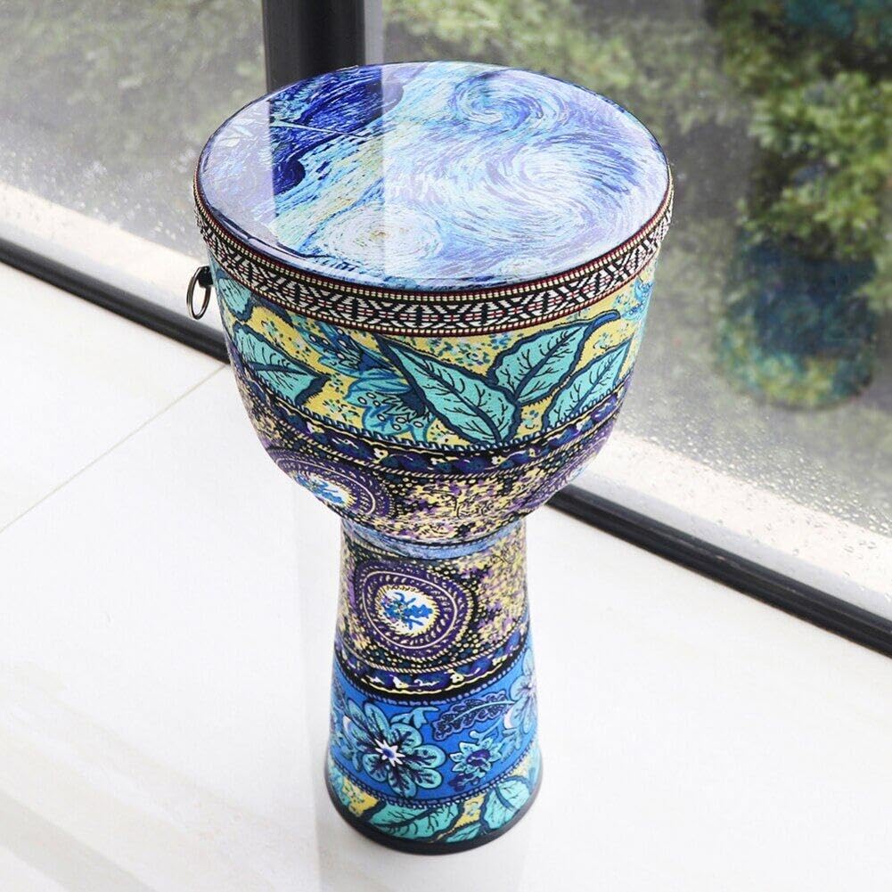Hrippy 8,5 Pouces Coloré De Tambour Africain Djembe Art De Tissu Coloré Tambour PVC pour Enfants Tambour À Main Instrument De Musique