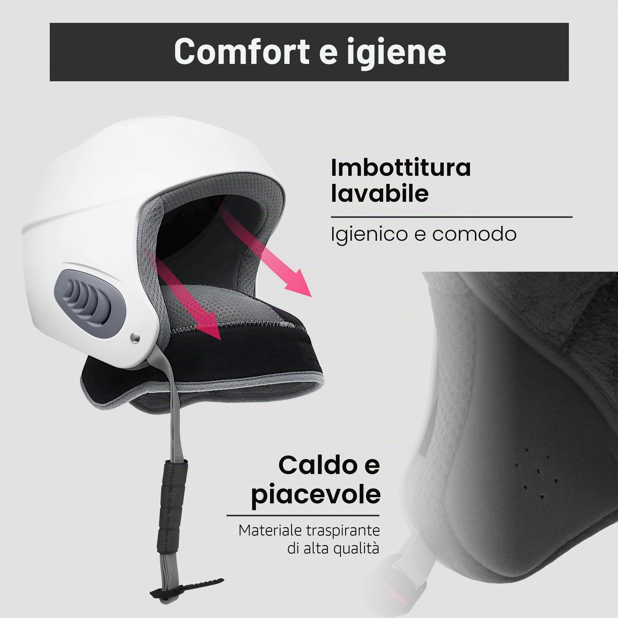 Westt Casco sci unisex uomo e donna, casco snowboard freeride e sci alpinismo, leggero, traspirante e ventilato, bianco, taglia unica 56-58 cm