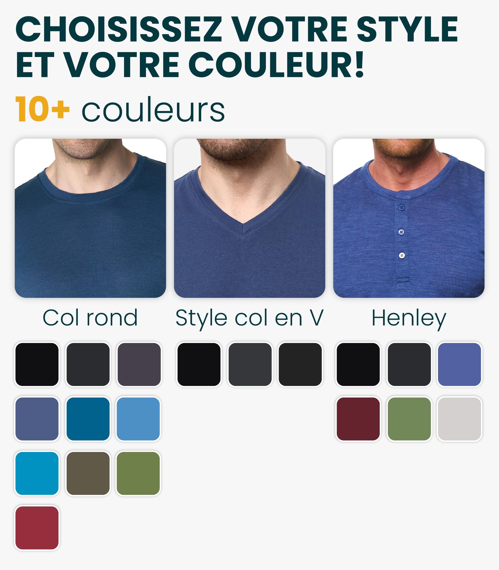 Merino.tech sous Vetement Thermique Homme Laine Merinos - 100% Pull Merinos pour la Randonnée et la Chasse