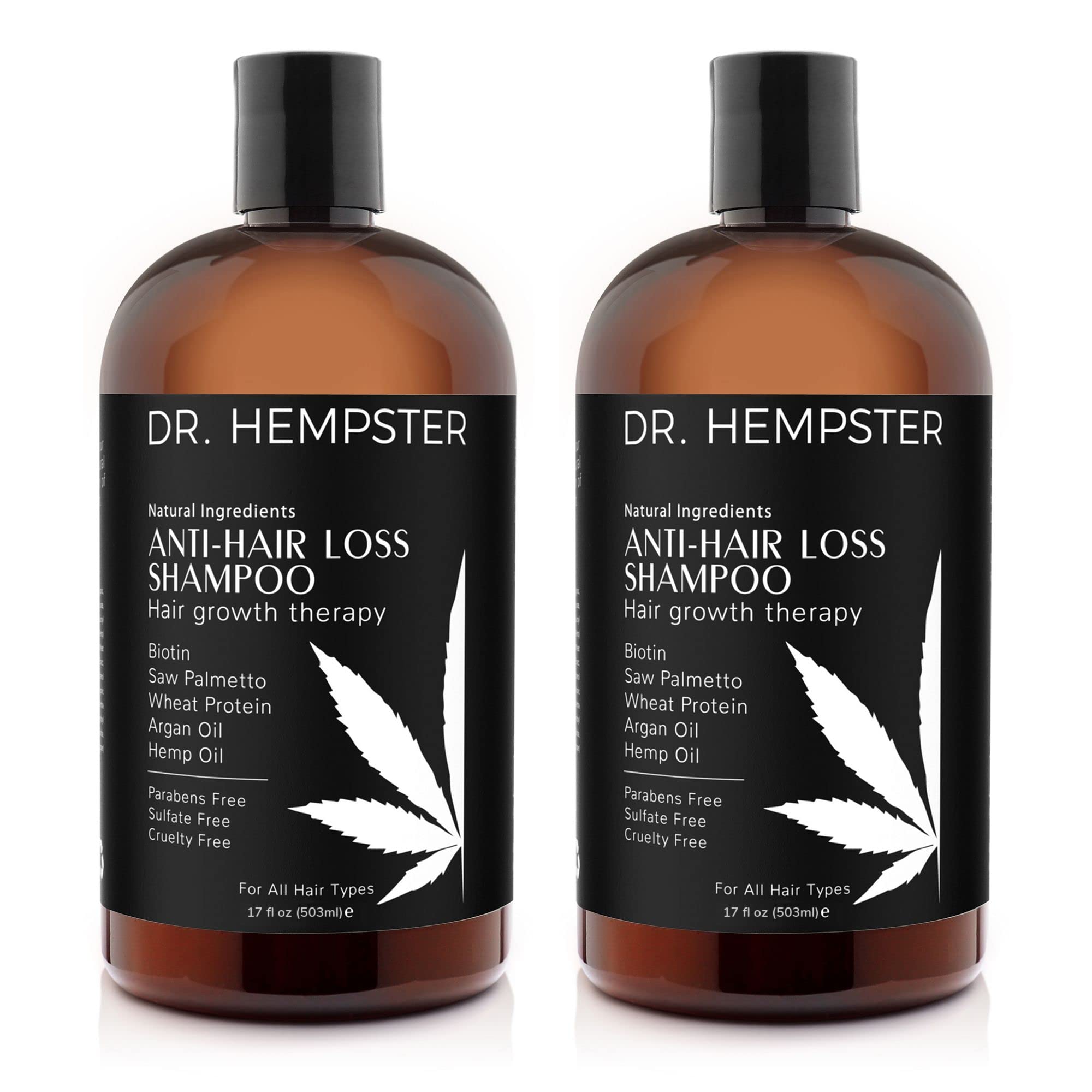 Biotin & Hemp Natural Shampoo 2 Pack - Thinning Hair and Hair Loss Treatment - Volumizing Treatments for Women and Men - Hair Growth Shampoo - Paraben & Sulfate Free - for All Hair Types