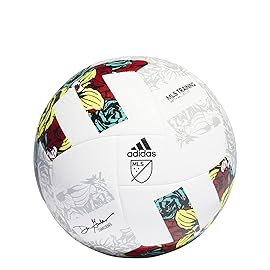 Adidas Unisex-Adult MLS Training Soccer Ball White/Solar Yellow/Power Blue 3
