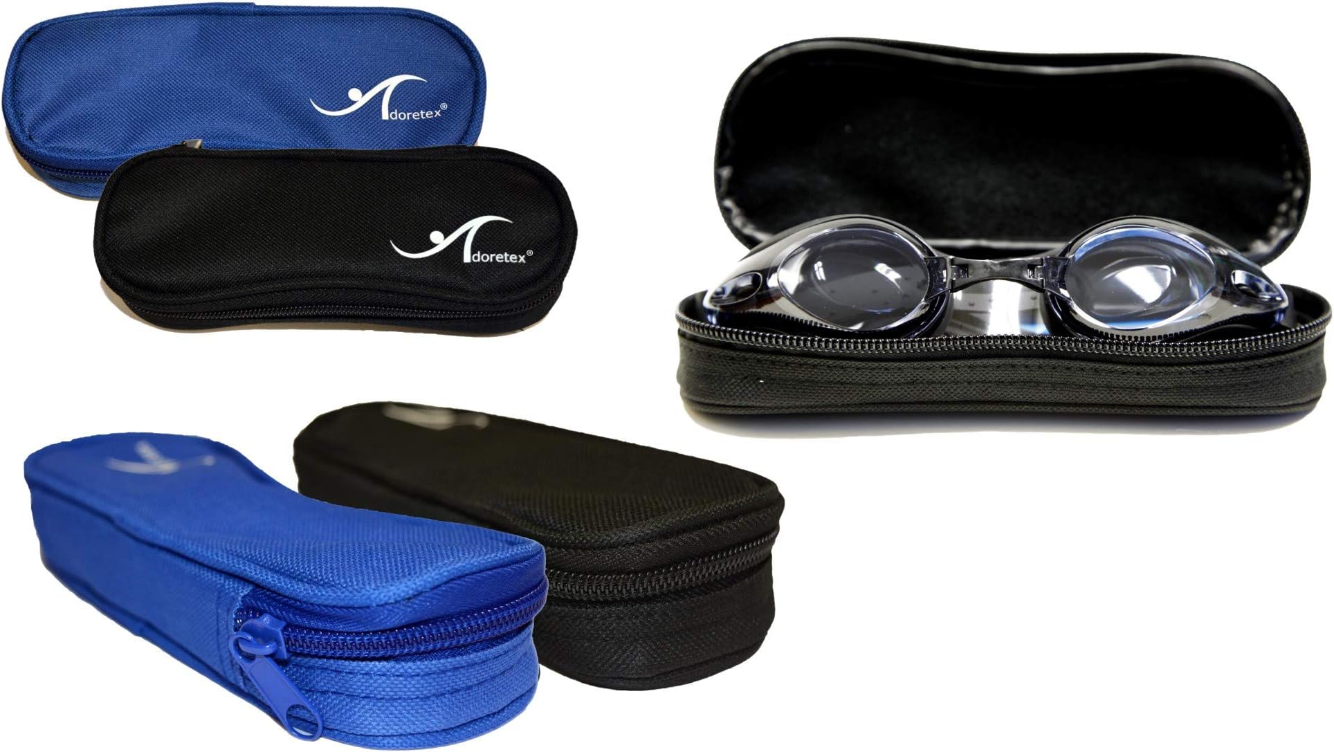 Ultrastar Zippered Sports Swimming Goggle Case - Black & Royal