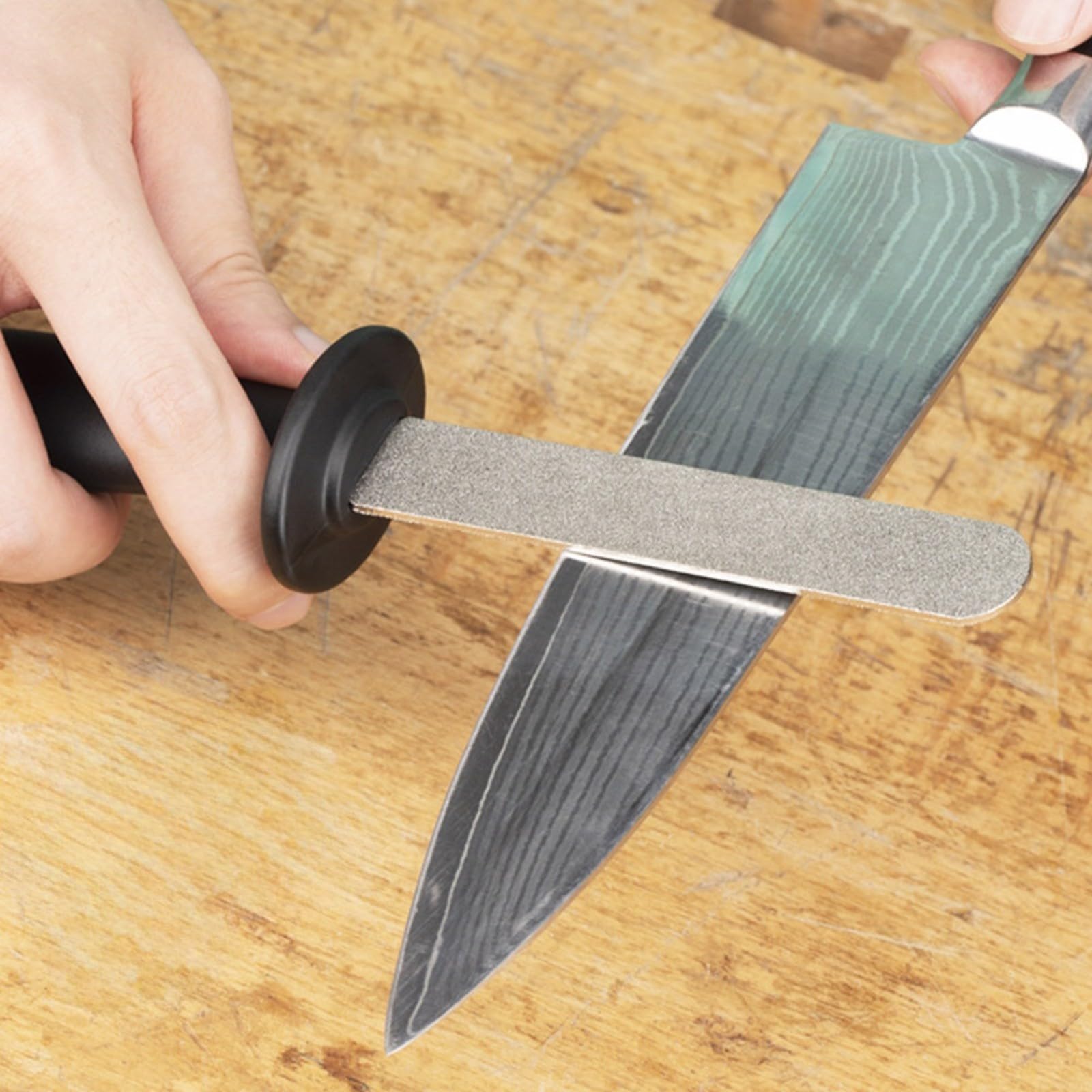 Pietra per affilare, 2 pezzi, strumento portatile a doppia faccia per affilare lime in pietra affilatrice grana 400/1000 strumento manuale con manico ergonomico