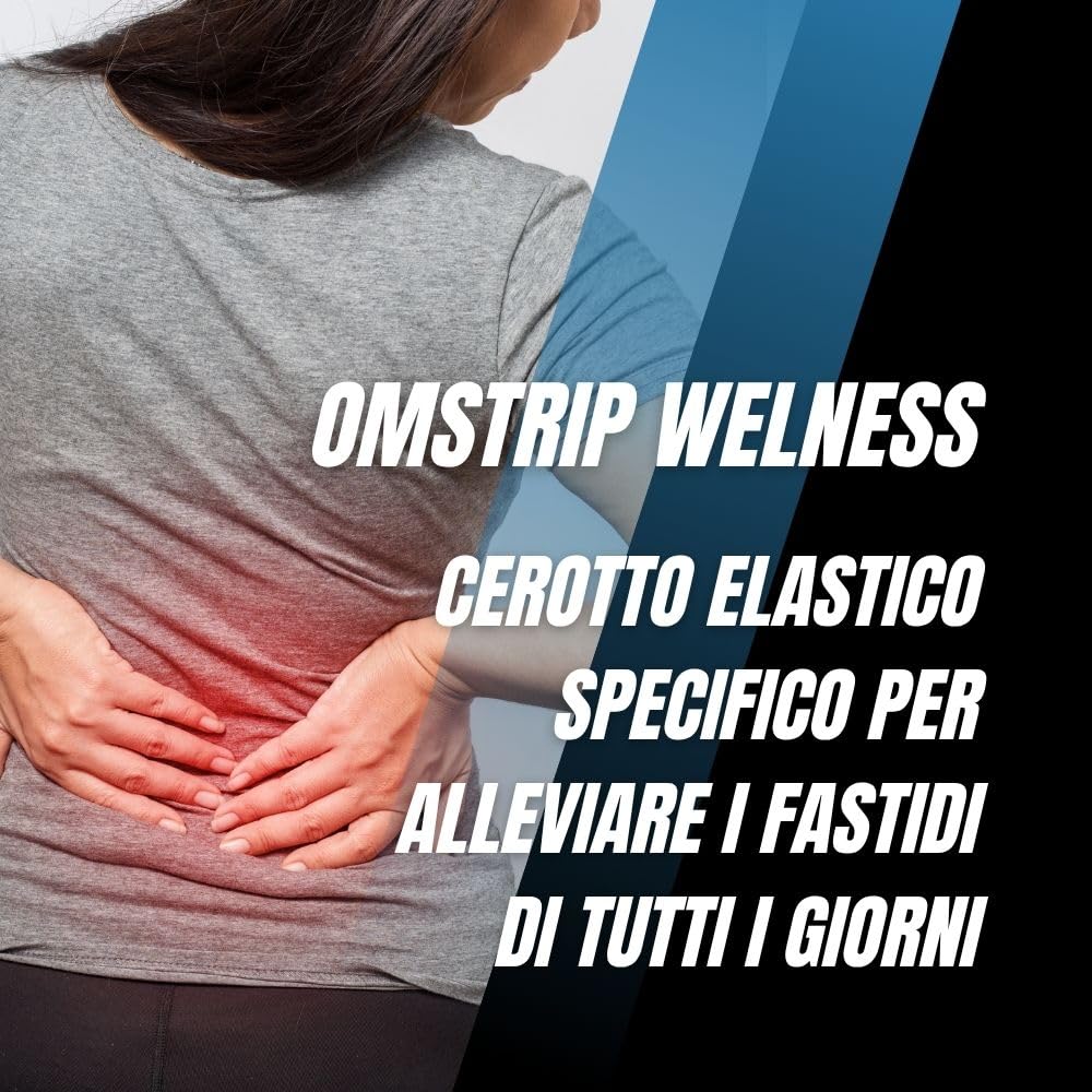 Omstrip Mix Cerotti (8 Pezzi: 4 Sport + 4 Wellness), Supporto Drug-Free di 72 Ore per Performance, Recupero Muscolare e Sollievo da Dolori Muscolari, Cerotto Kinesiologico con FIR e Tecnologia F7