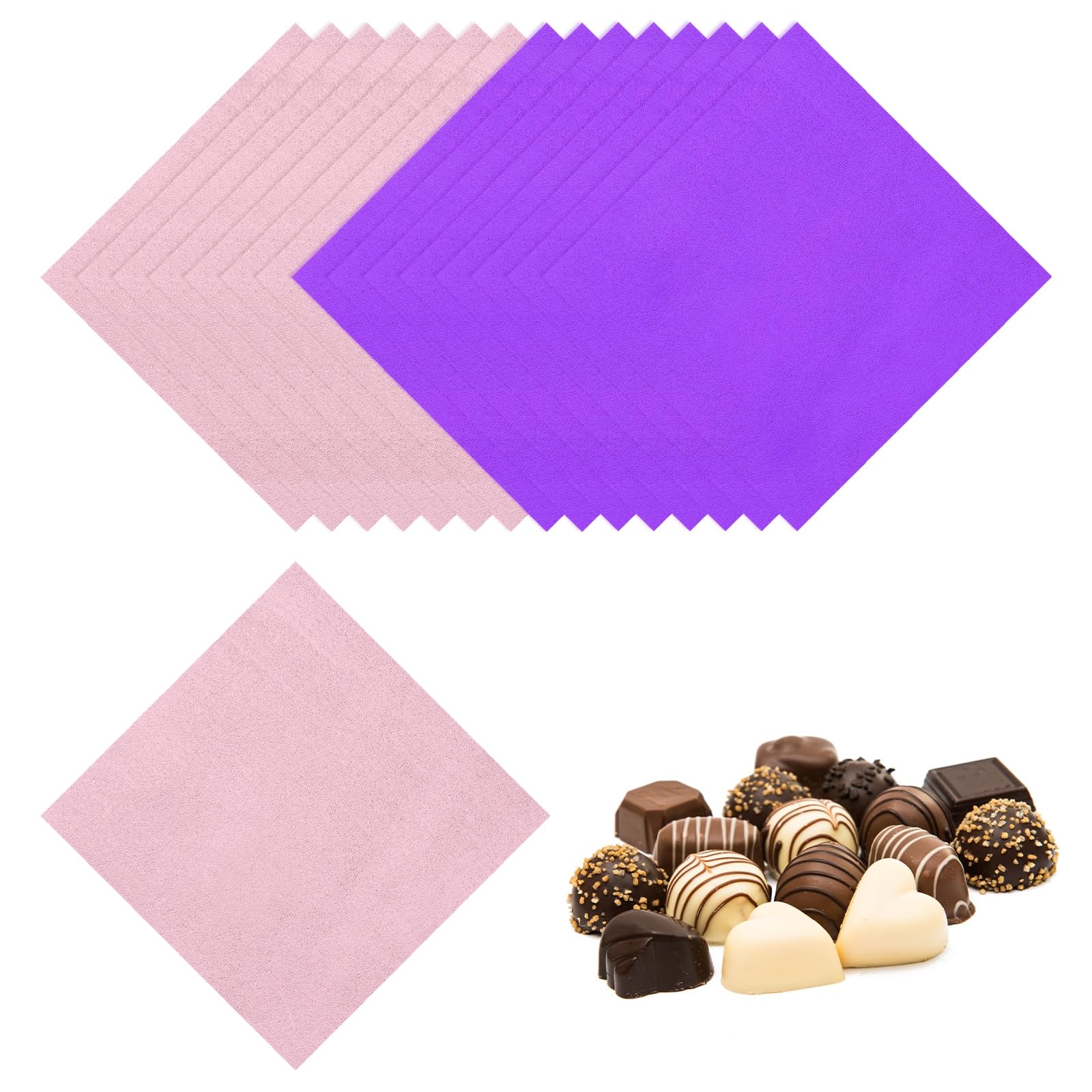 Écrin alu bonbons rose 20x20 cm pour emballer vos cadeaux d'invités de mariage