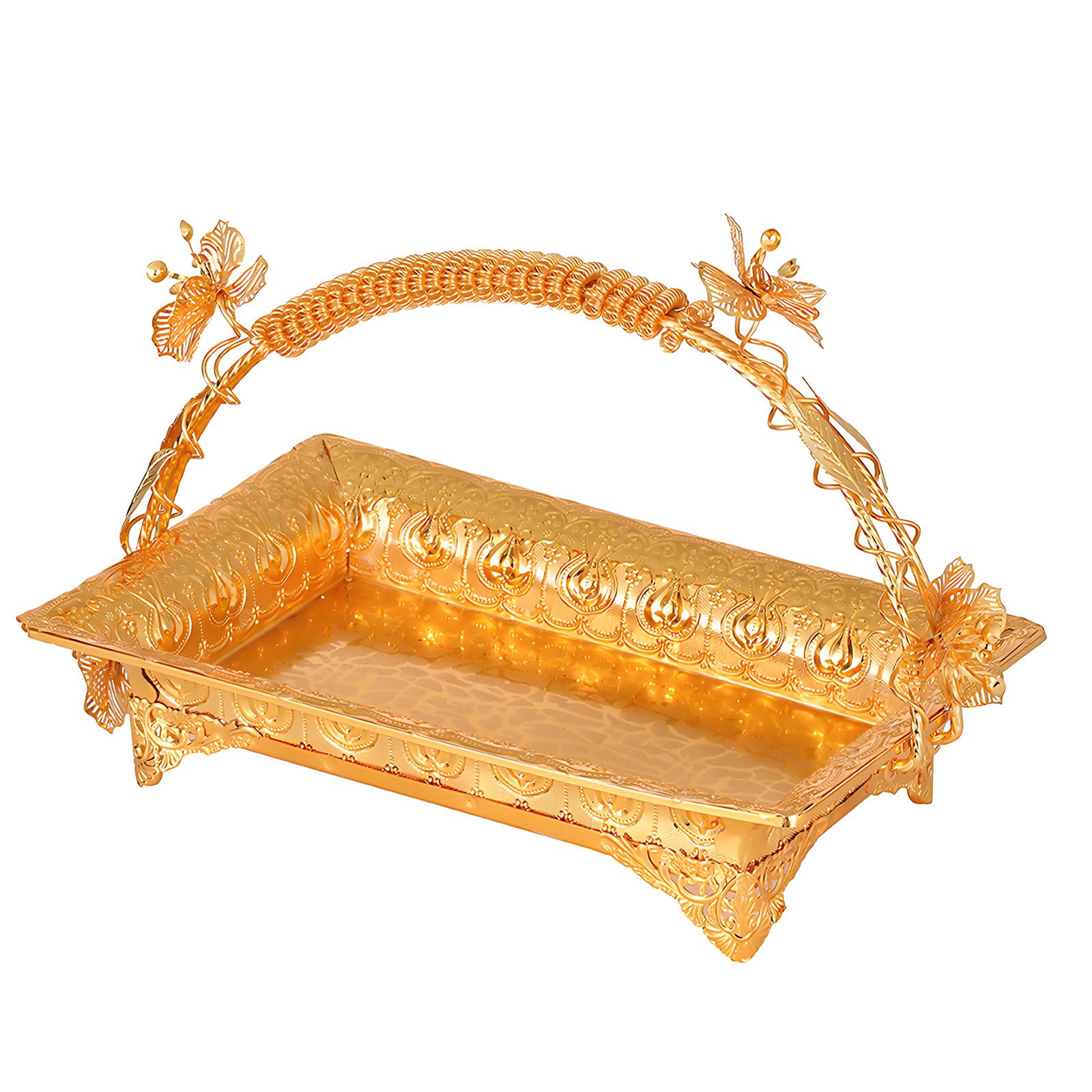 Decorative Metal Fruit Holder Box Dessert Serving Tray Plate Decoration for Countertops and Snacks Organization Stylish Kitchen Addition