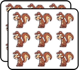 Sad Squirrel Cartoon Animal Art Decor Planner Calendar Scrapbooking Crafting Stickers 2" Each 18 Pack