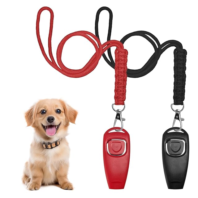 BOBOPACK 2 Silbatos para Adiestramiento de Mascotas con Botones para Perros, Gatos y Animales Incluye Correa…