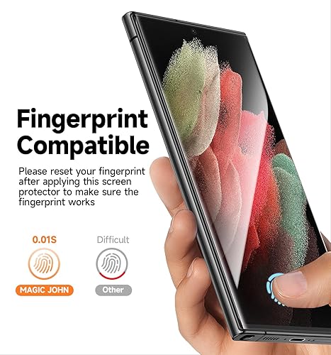 Miniatura 6 de MAGIC JOHN Paquete de 2 protectores de pantalla para Samsung Galaxy S21 Ultra material de película de cerámica no vidrio de 6.8 pulgadas, 100%