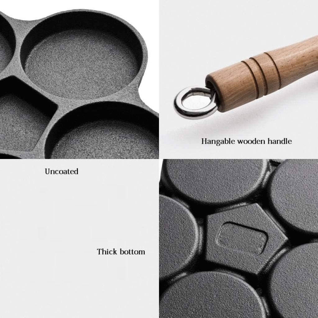Cast Iron Stuffed Nonstick Stuffed Pancake Pan,House Cast Iron Griddle for Various Spherical Food,