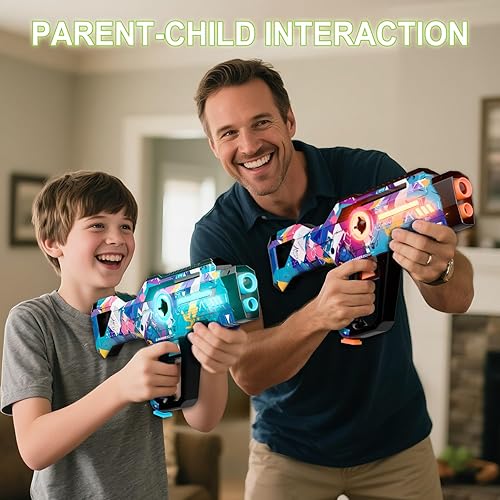 Miniatura 20 de Laser Tag recargable, juego de 2 juegos Lazer Tag para niños en interiores y exteriores, ideas de regalo para niños, adolescentes y adultos