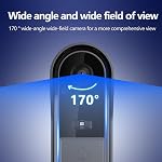 Doorbell Camera, 1080P HD 170° Wide Angle Video Doorbell with Display Screen, 2.4GHZ Visual Doorbell Support Night Vision 2 Way Talk, Battery Powered