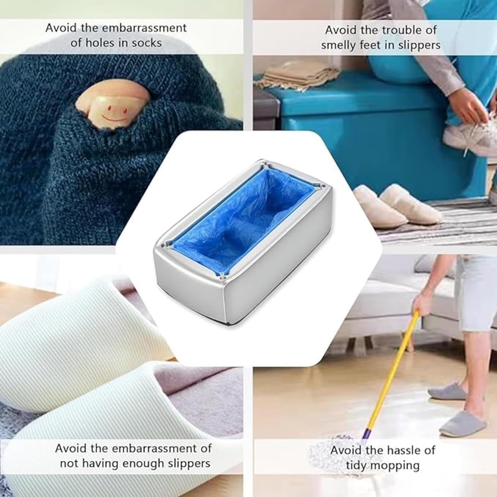 Macchina Automatica Copriscarpe con 100 Pezzi di Copriscarpe USA E Getta, Macchina Copriscarpe Dispenser Automatico Copriscarpe Copriscarpe USA E Getta per Casa(C)