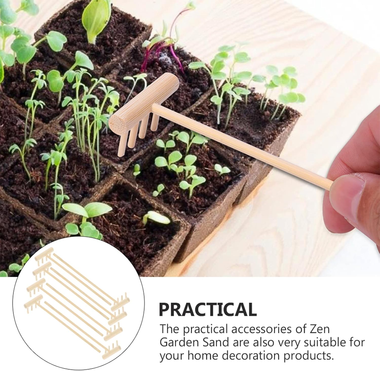 Sewroro 40Pcs Mini Zen Sand Rakes Zen Rake Mini Zen Garden Rakes Meditation Sand Desktop Sand Box Accessories Garden Rake Dining Table Decor Japanese Decor Desk Topper