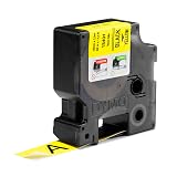 DYMO Rhino Industrial Flexible Nylon Labels 3/4" x 11.5' Black Print on Yellow Tape – view 2