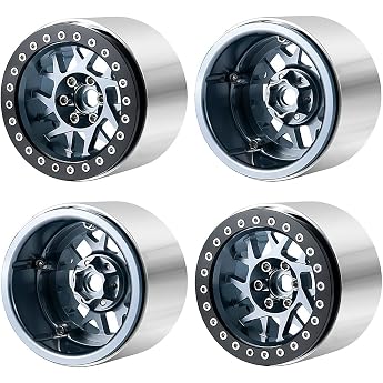 Set of 4 2.2 Inch Metal RC Beadlock Rims for 1/10 RC Axial SCX10 90046