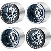Set of 4 RC Beadlock Wheels 45 mm for 1/10 Axial SCX10 90046 TRX4 TRX6 Wraith RR10 D90 RC Crawler Car Titanium