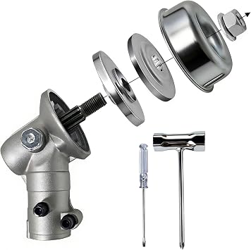 Gearbox Assembly Replacement for Husqvarna 128LD 125LDX 129R 124R 125R 128L 129LK 128R 129R String Trimmer, Bevel Gear Head for Poulan BC2126 Weed Eater |Shaft Diameter 25.4mm| M10*1.25LHF
