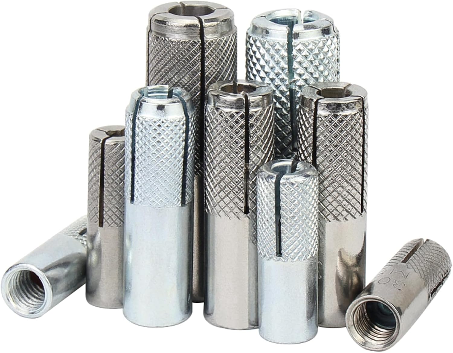 100 Pcs Stainless Steel Concrete & Stone Drop-in Anchors, 1/4-20'' Embedded Concrete Expansion Anchor Drill Screw Bolts for Solid Concrete