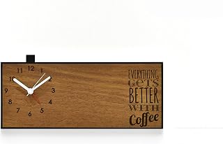 Modern Alarm Clock - Custom Laser Engraved Solid Wood - Analog - No Ticking - Decorative Table Desk Bedside Clock - mid century modern clock