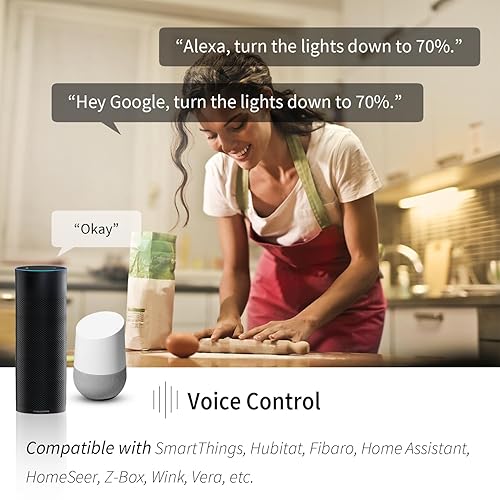 Miniatura 6 de Minoston Serie 800 Z-Wave - Enchufe inteligente con atenuador, extensor de alcance de repetidor integrado, requiere concentrador Z-Wave, compatible