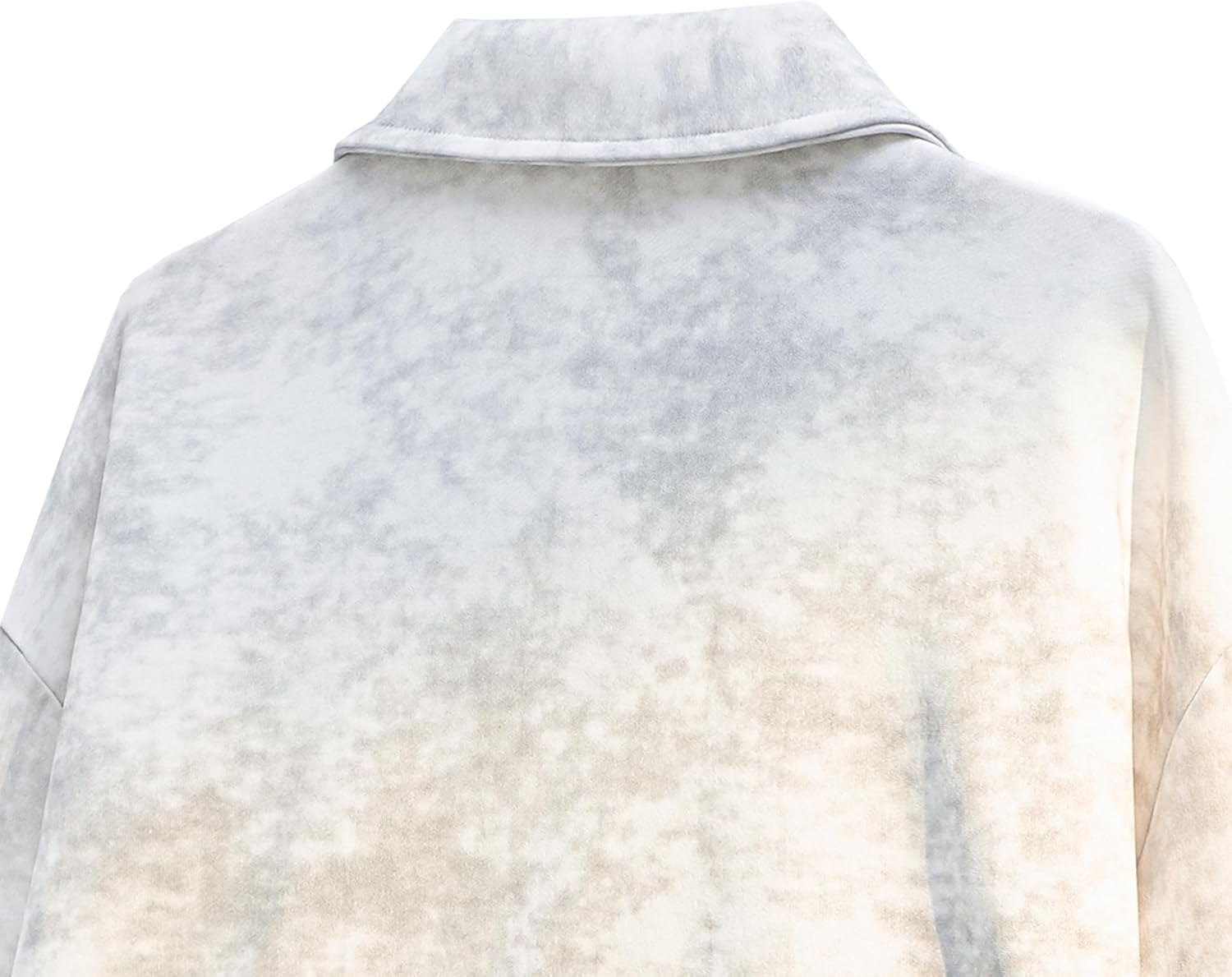 GURUNVANI Men's Tie Dye Polo Sweatshirt with Striped Lace Up Collar Loose Fit Casual Long Sleeve Pullover