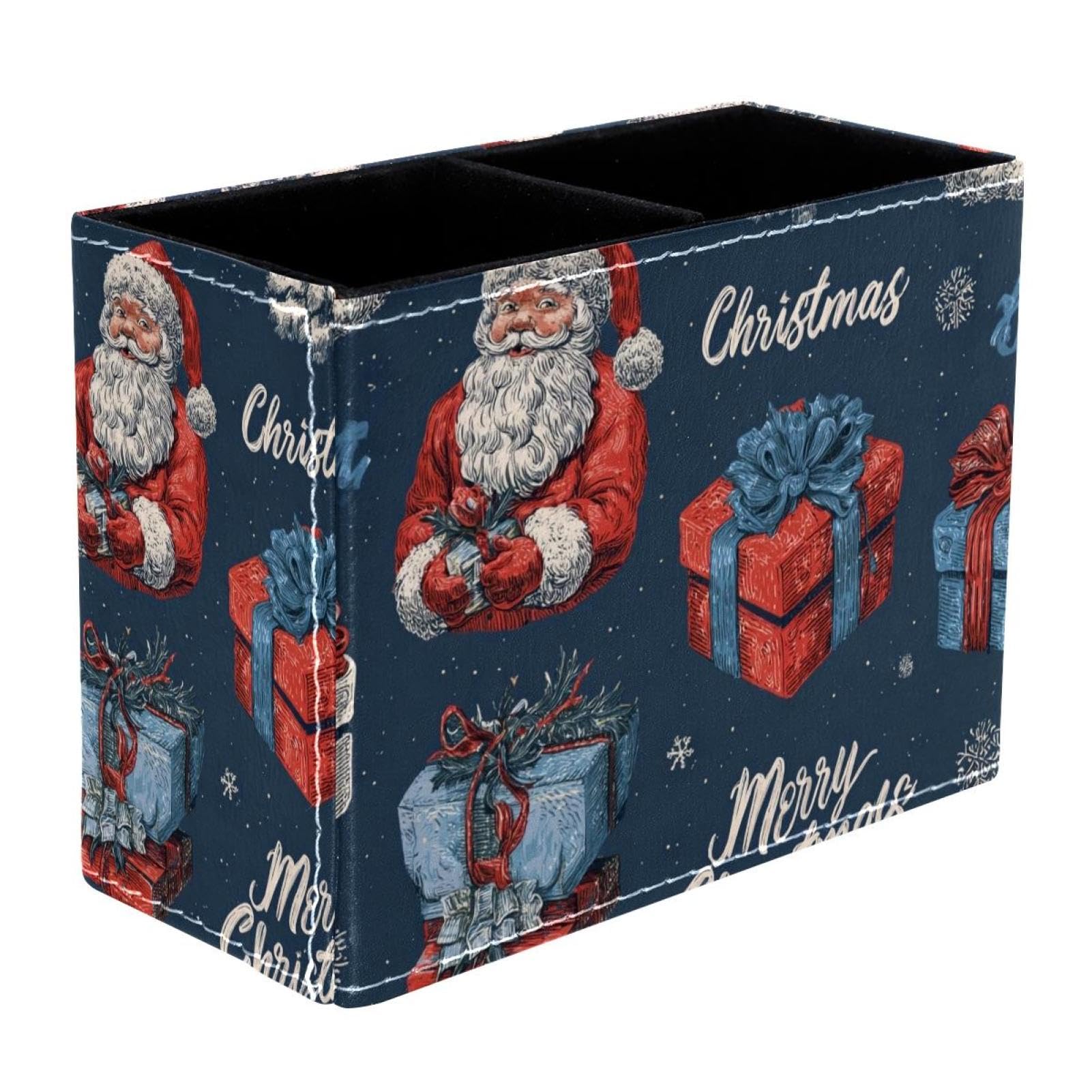 sanfly fish Santa Claus Desktop Storage Box Pencil Holder, Stationeries and Desk Supplies Organizer for Home, Office & School