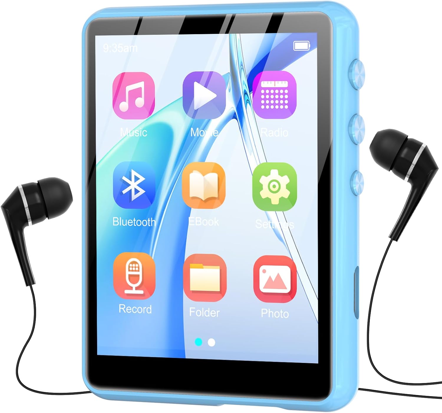 MP3 Player with Bluetooth 5.3-64GB Portable Music Player with 2.4" Full Touch Screen, MP3 Player with HD Speaker, FM Radio, Video, Voice Recorder, HiFi Sound Shuffle Music Player
