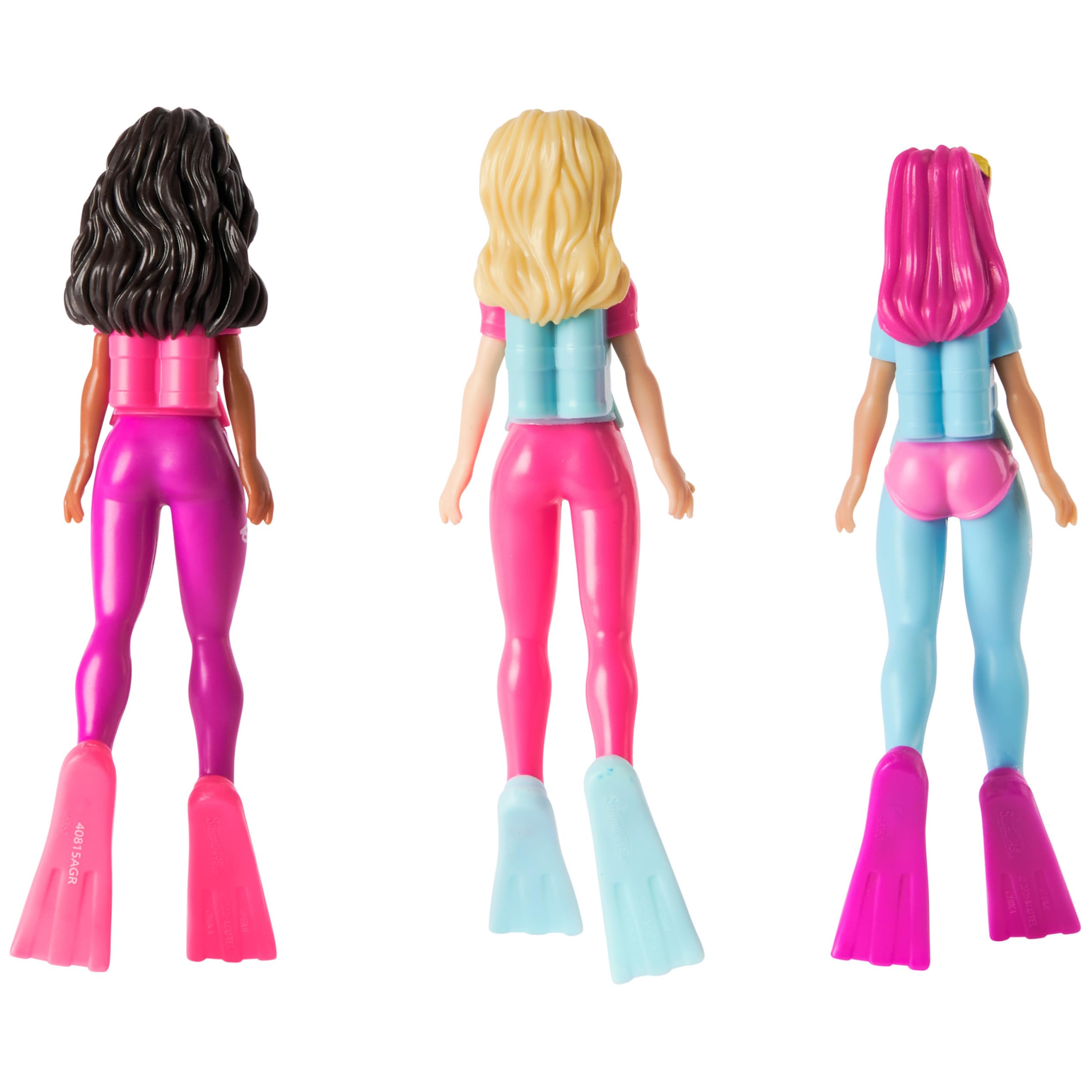 SwimWays Barbie - Confezione da 3 personaggi subacquei, accessori per piscina e giocattoli da piscina per bambini, forniture per feste in piscina e giocattoli acquatici per bambini dai 5 anni in su