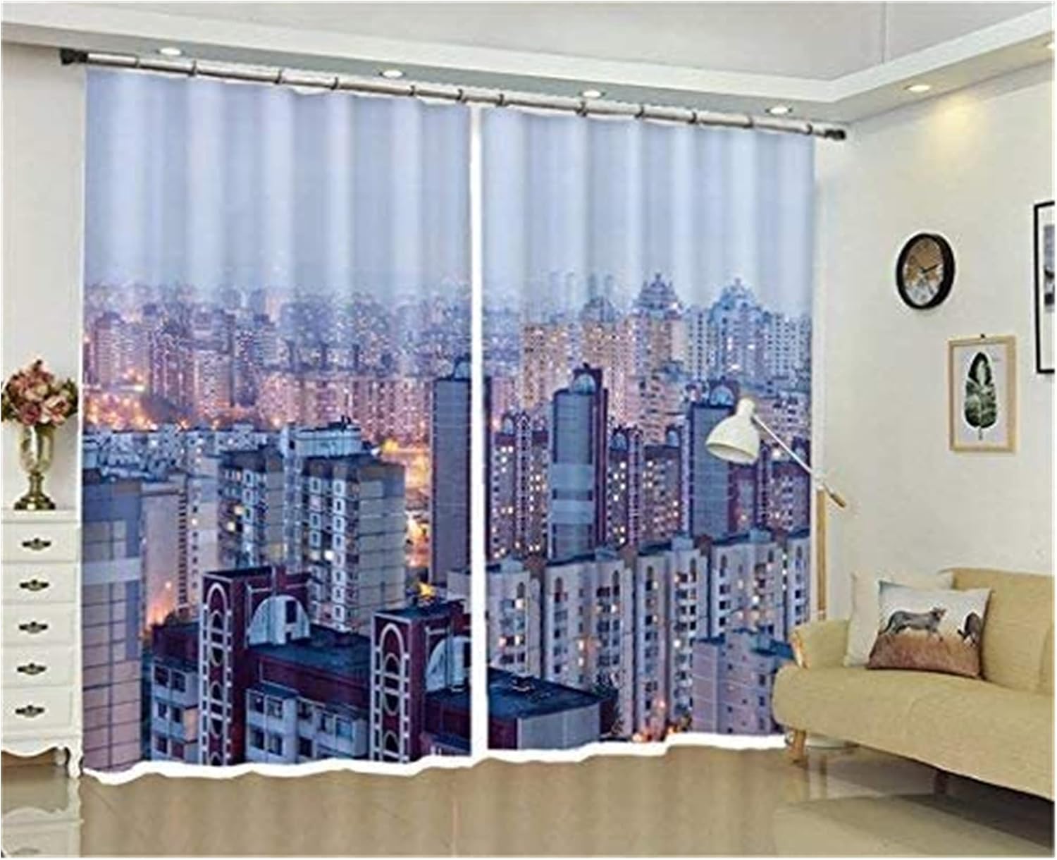 100% Polyester Fabric Blackout Curtain, Thermal Insulated Noise Reducing for Bedroom/Living Room Hotel Curtains (Color : B, Size : 203 * 241cm)